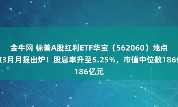 金牛网 标普A股红利ETF华宝（562060）地点指数3月月报出炉！股息率升至5.25%，市值中位数186亿元